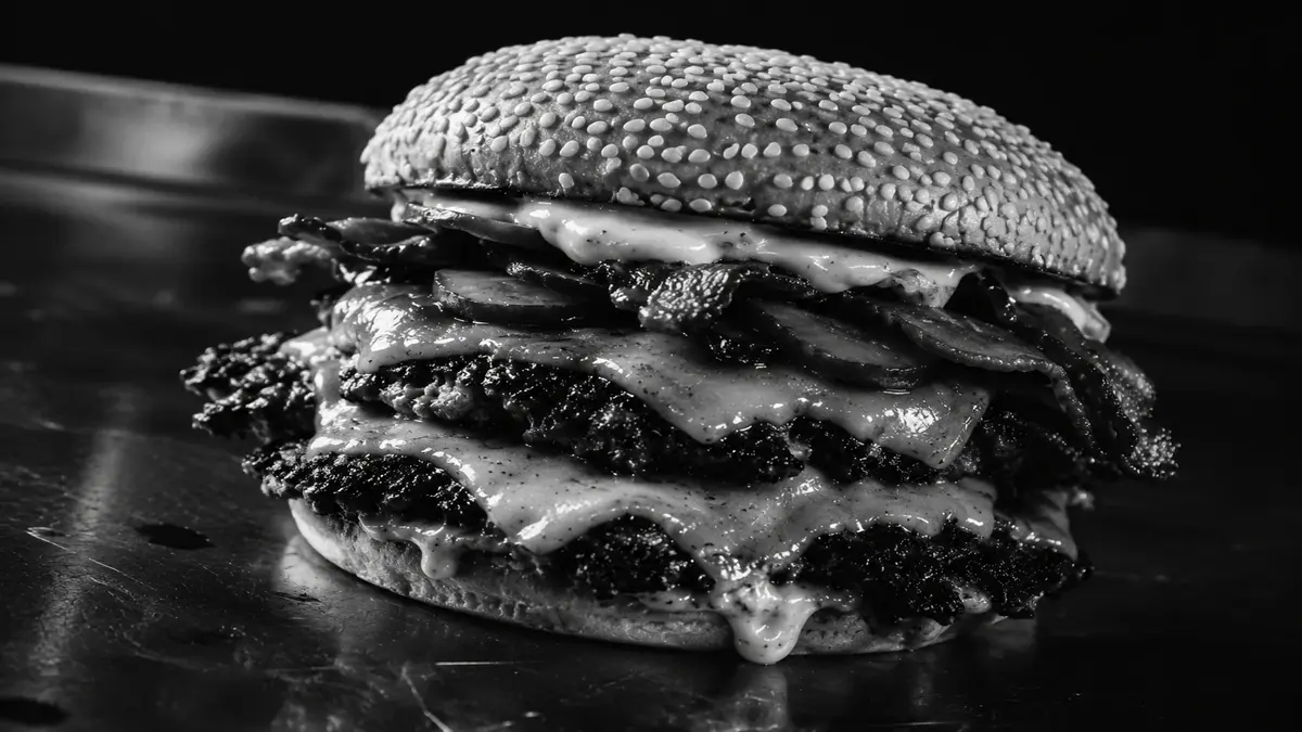 La Atómica — doble smashed patty, bacon, chipotle mayo